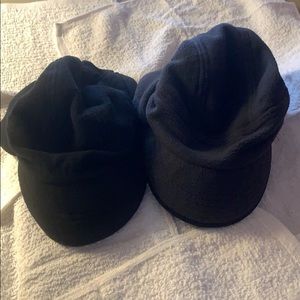 Lot of 2 fleece baseball hats with ponytail slot.